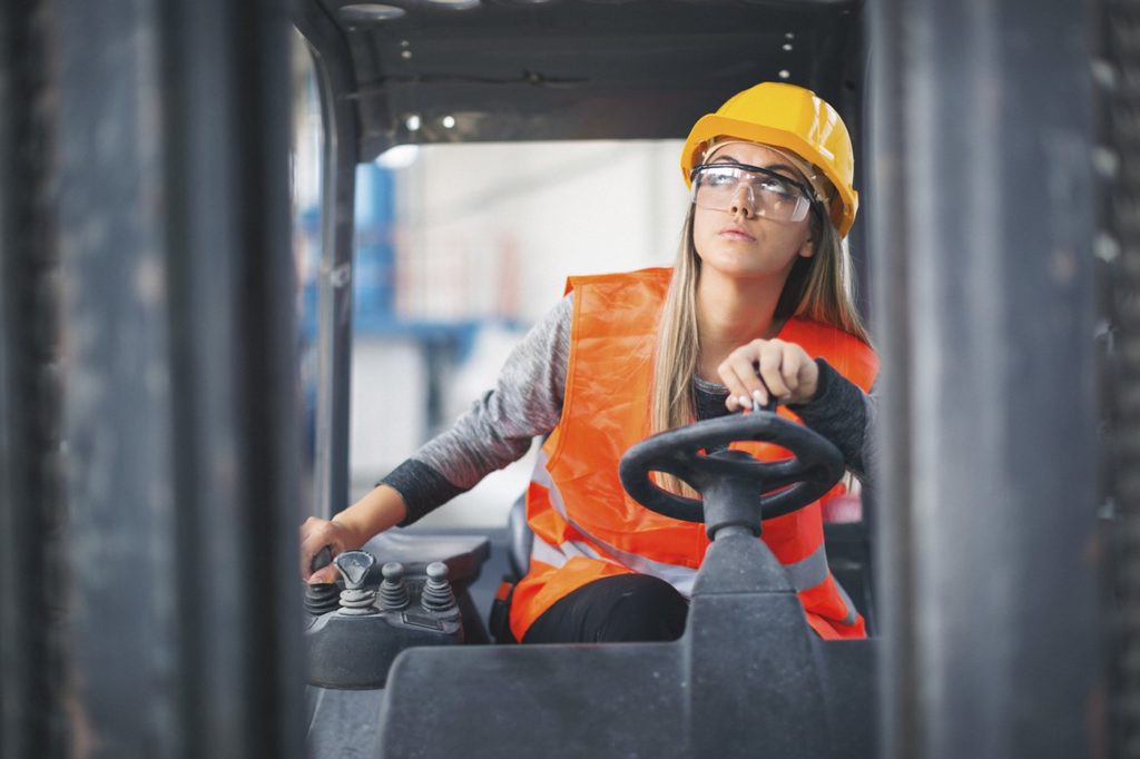 Forklift truck Finance - Woman driving forklift truck