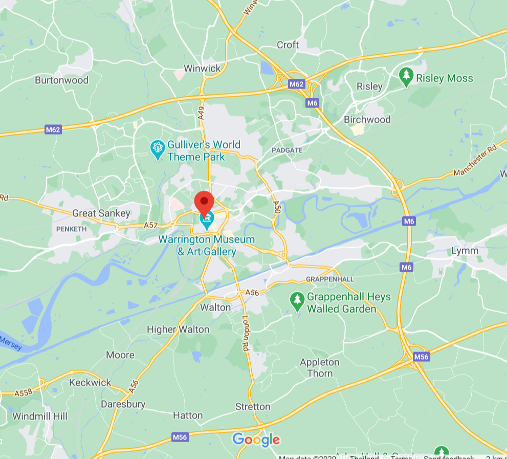 Asset Finance Warrington, UK Map